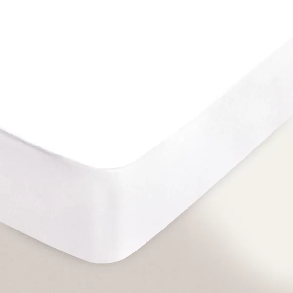 Protège matelas ANTONIN 2x80x210 cm bonnet 30 cm molleton 220 g/m² absorbant blanc lit articulé TPR