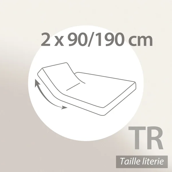 Protège matelas ANTONIN 2x90x190 cm bonnet 23 cm molleton 220 g/m² absorbant blanc lit articulé TR