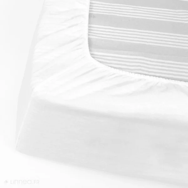 Protège matelas ANTONIN 2x90x190 cm bonnet 30 cm molleton 220 g/m² absorbant blanc lit articulé TPR
