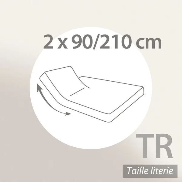 Protège matelas ANTONIN 2x90x210 cm bonnet 23 cm molleton 220 g/m² absorbant blanc lit articulé TR