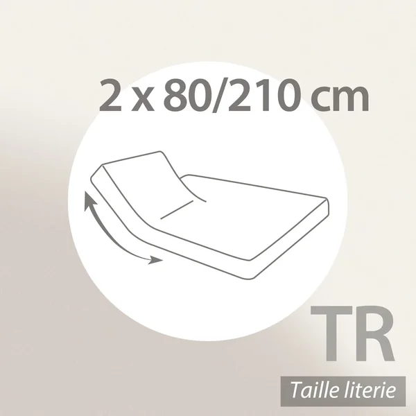 Protège matelas imperméable ANTONY 2x80x210 cm bonnet 40 cm coton enduction acrylique lit articulé TR