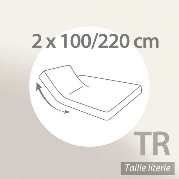 Protège matelas imperméable ARNON 2x100x220 cm lit articulé TR bonnet 30 cm molleton 100% coton contrecollé polyuréthane