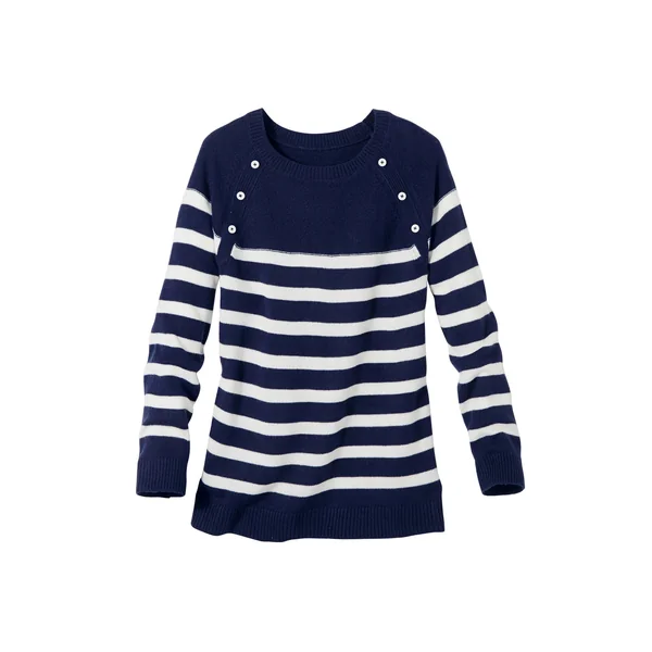 Pull marinière manches longues rayé, marine / écru