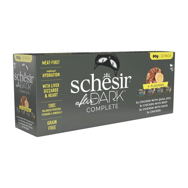 Pâtée pour chat au bouillon After Dark Schesir - 12 x 80 g