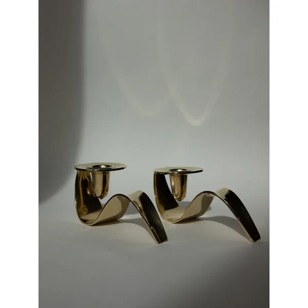 Rare Brass Candle Holders by Carl M. Cohr, Denmark, c. 1960s