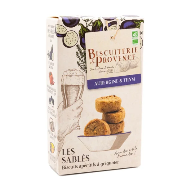Sablés aubergine et thym bio Biscuiterie de Provence - 90 g
