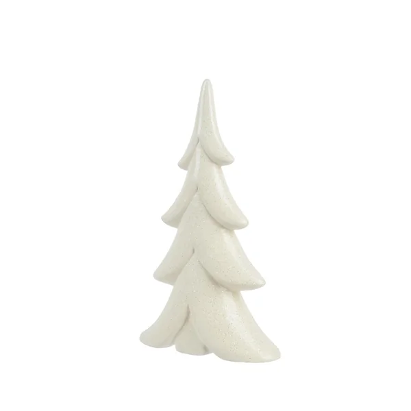 Sapin en terre cuite blanc - 6 x 14 x 22,9 cm
