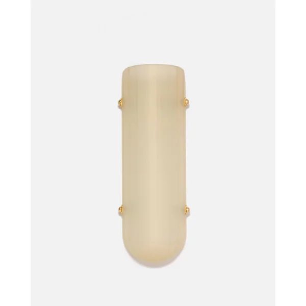 Selene Blown Colored Glass LED Wall Sconce with Etched Finish and Brass Metal Hardware