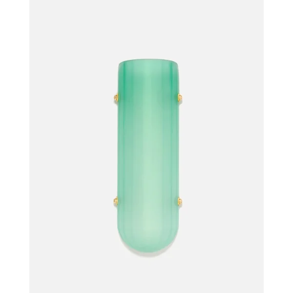 Selene Blown Colored Glass LED Wall Sconce with Etched Finish and Brass Metal Hardware