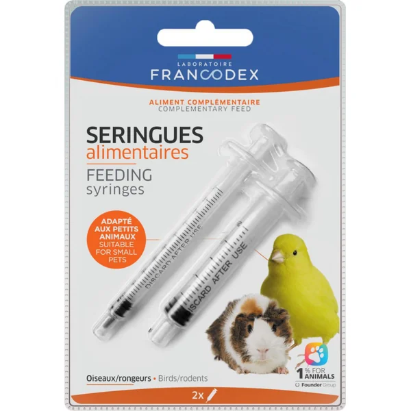 Seringue alimentaire pour rongeurs et oiseaux Francodex - x 2