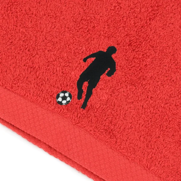 Serviette de toilette 50x100 cm 100% coton 550 g/m2 PURE FOOTBALL Rouge