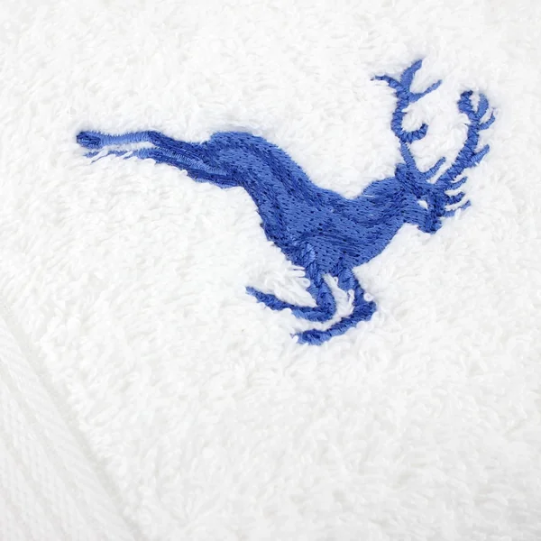 Serviette de toilette 50x100 cm HIRSH Blanc/Bleu 600 g/m2
