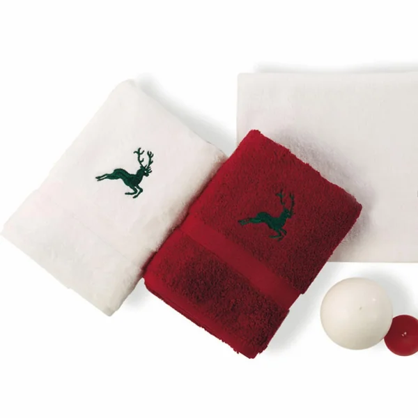 Serviette de toilette 50x100 cm HIRSH Blanc/Bleu 600 g/m2
