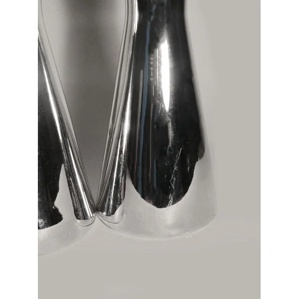 Set of 2 Ceramic Silver Candle Holders