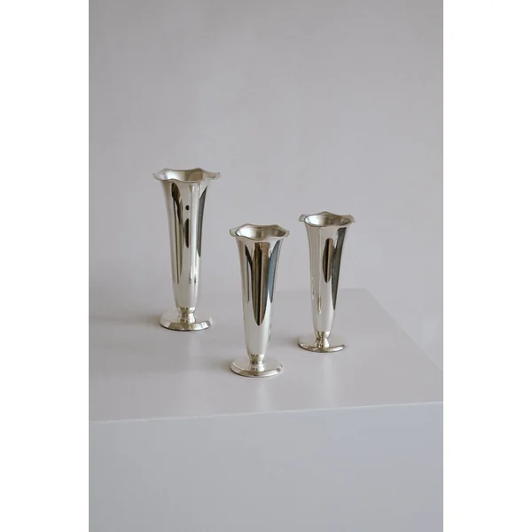 Set of 3 Silver-plated Vases