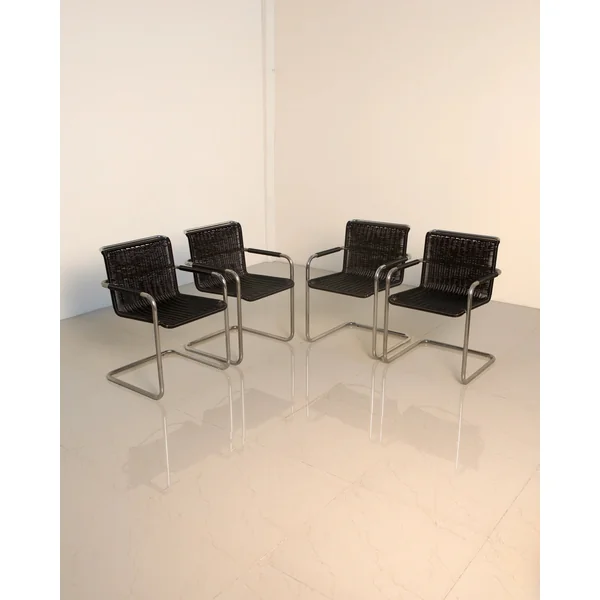 Set of 4 Chair "D41" by Jean Prouvé for Tecta 80's