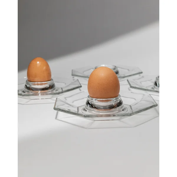 Set of 4 Egg Cups by Arcoroc, France, 1980s