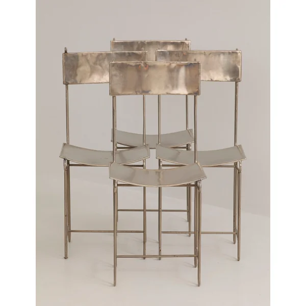 Set of 4 Metal Artist Dining Chairs from France Circa 1960-70