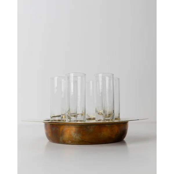 Set Shot Glasses and Tray - Mid Century Design 70s