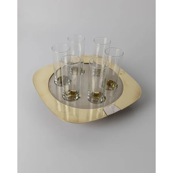 Set Shot Glasses and Tray - Mid Century Design 70s