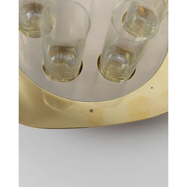Set Shot Glasses and Tray - Mid Century Design 70s