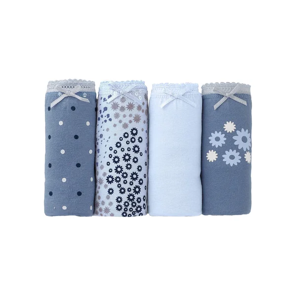 Shorty « motifs fleurettes » en coton - Lot de 4 assortis, bleu / jeans
