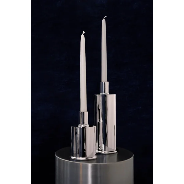 Silver Plated Candle Holders in Brass and Silver Plated Brass