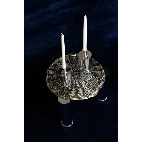 Silver Plated Candle Holders in Brass and Silver Plated Brass