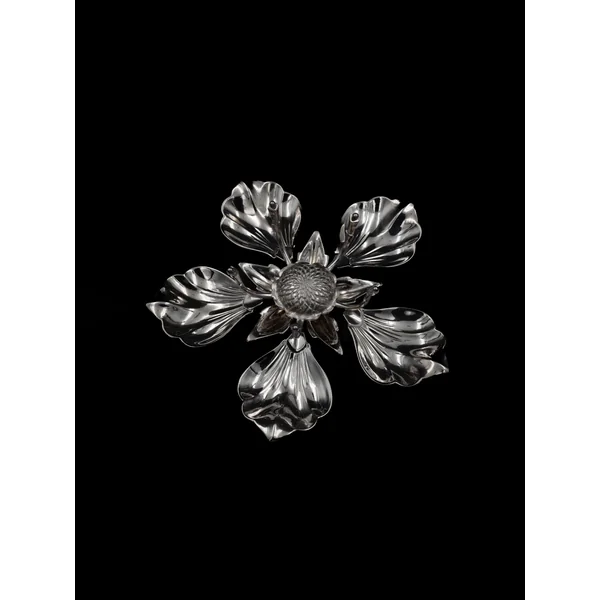 Silver-Plated Magnolia Flower Ashtray, Italy, c. 1960s