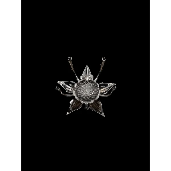 Silver-Plated Magnolia Flower Ashtray, Italy, c. 1960s