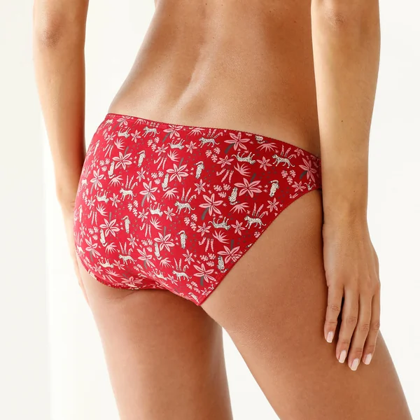 Slip coton imprimé motifs "panthère" assortis – Lot de 4, rouge