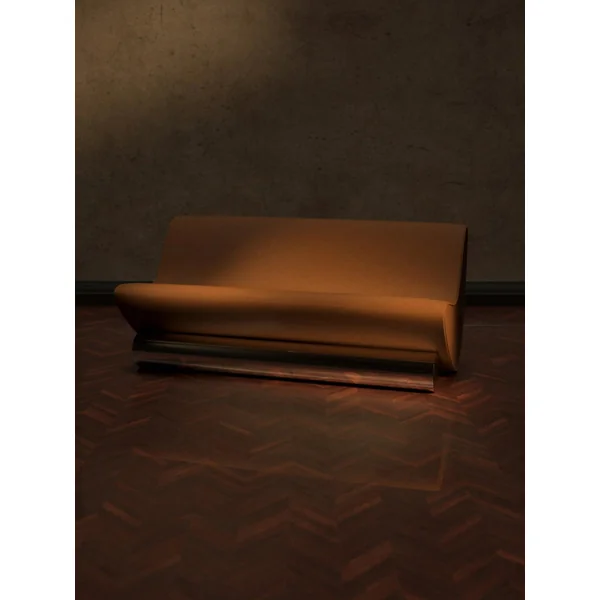 Sofa in Tobacco Velvet and Chrome - Vanguard