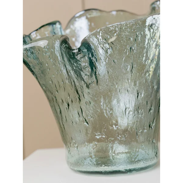 Solid Vintage Murero Glass Vase - 1970s Italy