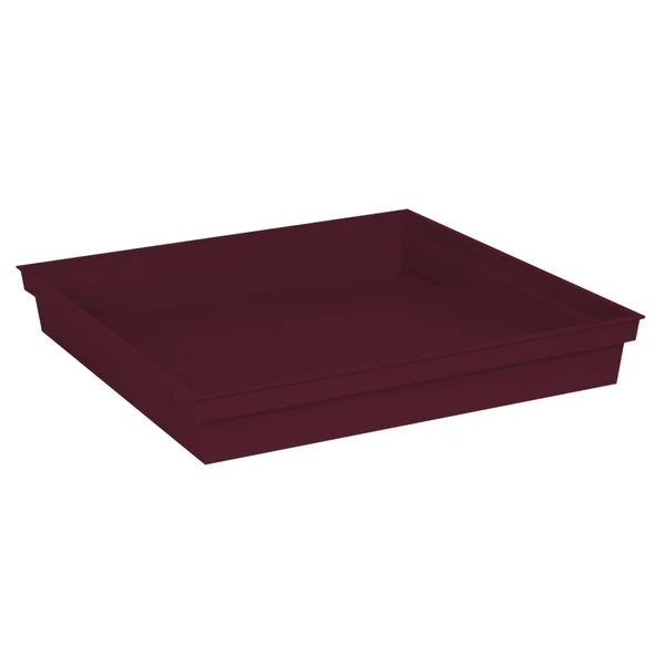 Soucoupe carrée en plastique rouge Bourgogne Eda Toscane - 40 x 40 cm