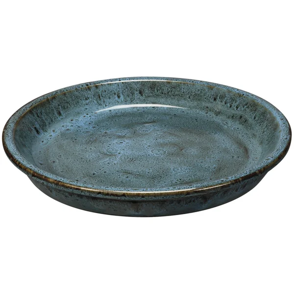 Soucoupe en terre cuite émaillée bleu vert Deroma Lagos - Ø 22 cm