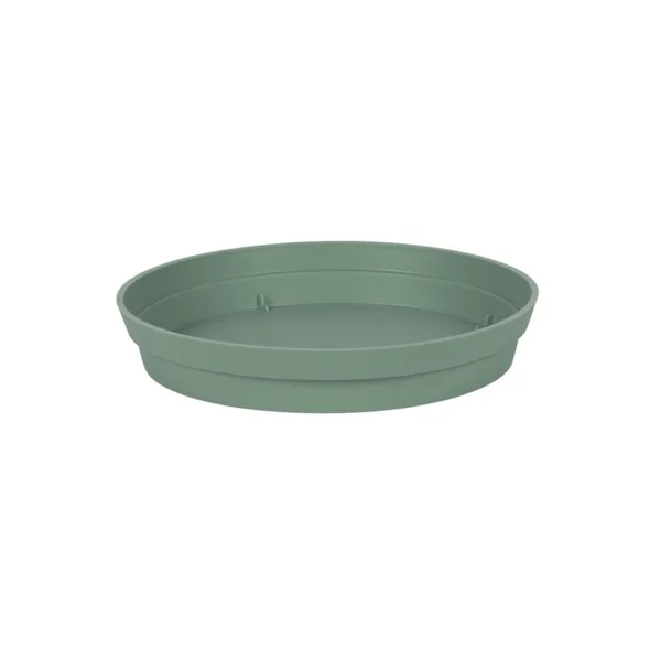 Soucoupe ronde en polypropylène vert laurier Eda Toscane - Ø 22,5 cm