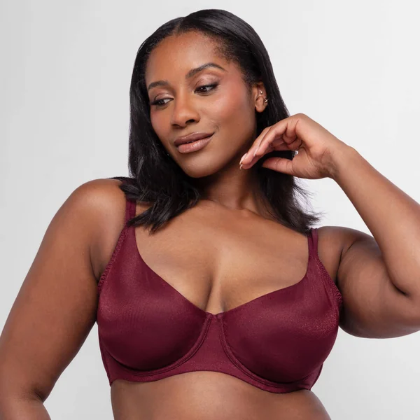 Soutien-gorge coton stretch Origins shimmers - avec armatures, prune