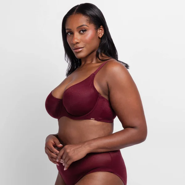 Soutien-gorge coton stretch Origins shimmers - avec armatures, prune