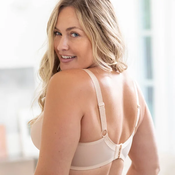 Soutien-gorge forme minimiseur tulle brodé et maille - avec armatures, peau