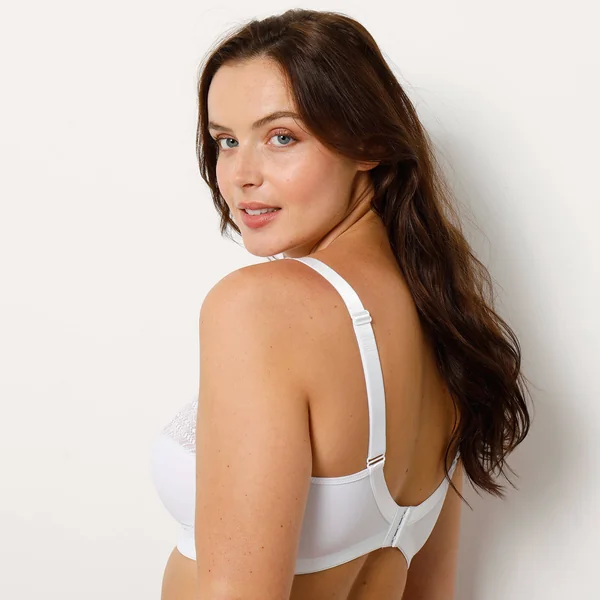 Soutien-gorge minimiseur microfibre et dentelle sans armatures - lot de 2, blanc