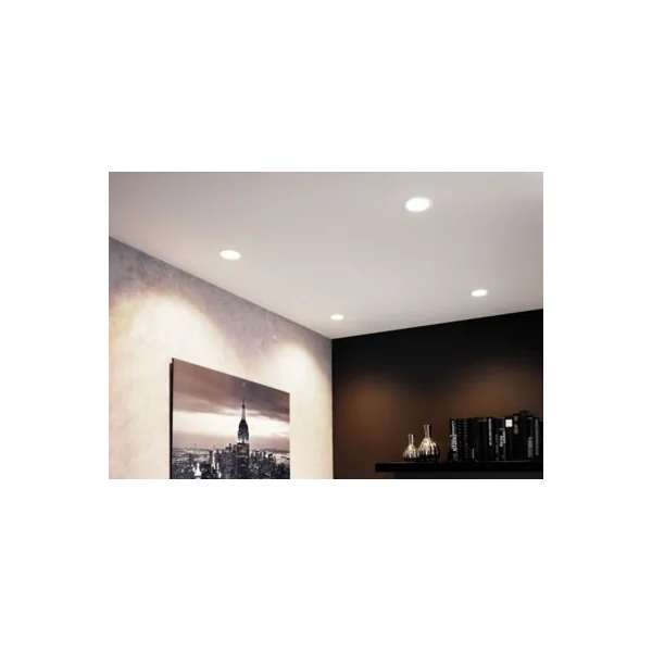 Spot encastrable Cole LED intégrée blanc chaud IP44 470lm Ø8cm argent finition blanche Paulmann