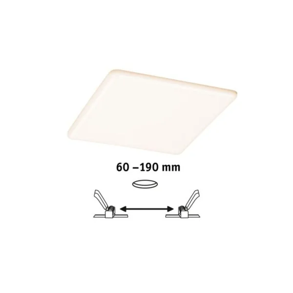 Spot encastrable LED IP44 15W blanc froid et blanc chaud 1900lm L.21,5 x l.21,5cm Paulmann, Veluna Varifit
