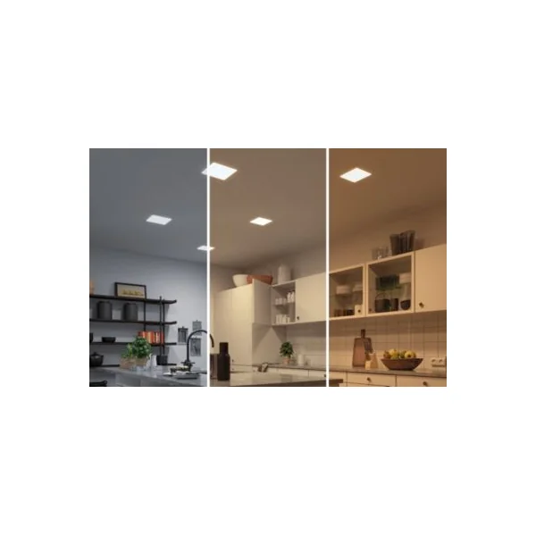 Spot encastrable LED IP44 15W blanc froid et blanc chaud 1900lm L.21,5 x l.21,5cm Paulmann, Veluna Varifit