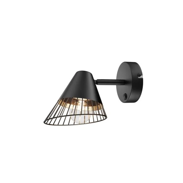 Spot patère E14 10W GoodHome Tsolma noir mat L.22 x H.9 cm
