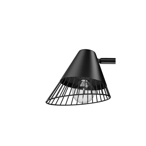 Spot patère E14 10W GoodHome Tsolma noir mat L.22 x H.9 cm