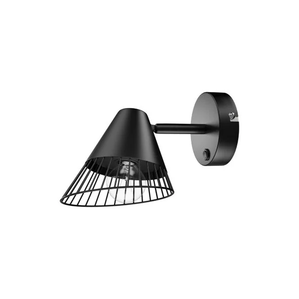 Spot patère E14 10W GoodHome Tsolma noir mat L.22 x H.9 cm