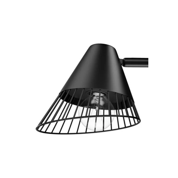 Spot patère E14 10W GoodHome Tsolma noir mat L.22 x H.9 cm
