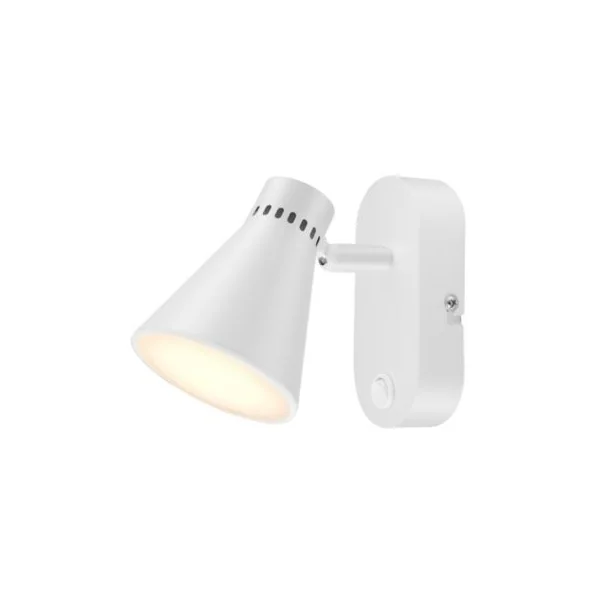 Spot patère LED intégrée 550 lm 5W blanc chaud GoodHome Edson blanc mat L.5 x L.15 x H.12 cm
