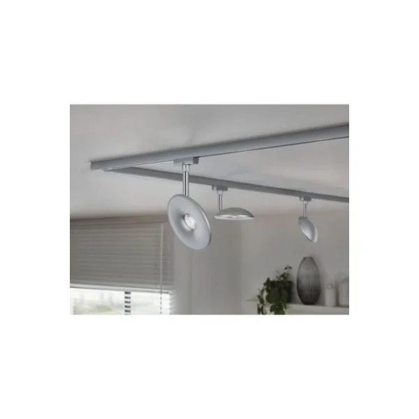 Spot sur rail Sphère gris chromé mat Urail Ø.11,98cm IP20 7,4W dimmable Paulmann