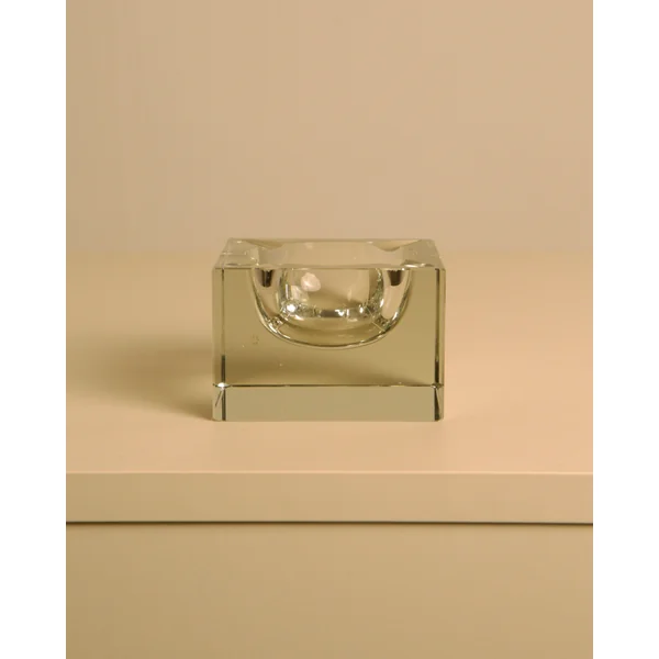 Square Italian Crystal Ashtray, 1960s
